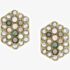 Fossil Val Holiday Sparkles Gold Tone Hexagon Stud Earrings JF03859710