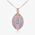 V Jewellery Silver Rose Gold Plated Rose Marquise Cubic Zirconia Pendant 3050