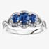 9ct White Gold Sapphire and Diamond Triple Cluster Twist Ring 51Y38WG/9-10