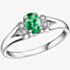 9ct White Gold Oval-cut Emerald and Diamond Cluster Ring 51Y59WG 5-10 EM
