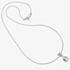 Silver Clear Cubic Zirconia Pear Round Pendant 65-1206-1-082