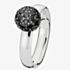 Spinning Silver Black Magic Cubic Zirconia Ball Ring 81209
