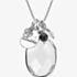 Chrysalis Silver Daylily Clear Oval Pendant CRNM38SILV19-40