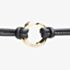 Esprit Gold Plated Silver Cubic Zirconia Black Leather Bracelet ELBR91316B170