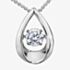 9ct White Gold 0.05ct Diamond Pulse Teardrop Pendant P3107W/05-10