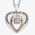 9ct Two Tone Gold 0.15ct Diamond Pulse Open Heart Pendant P3117WR/15-10