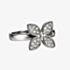 Fiorelli Silver Clear CZ Pave Flower Ring R3162C
