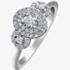 9ct White Gold 0.33ct Diamond Triple Cluster Ring 30807WG/33-10