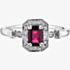 9ct White Gold Ruby 0.08ct Diamond Ring 4376WG-10