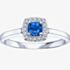 9ct White Gold Sapphire 0.07ct Diamond Ring 51Y61WG-10 (SAP)