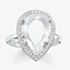 THOMAS SABO Silver Pear Shape Milky Quartz Cubic Zirconia Ring TR2043-690-14