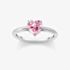 THOMAS SABO Sterling Silver Pink Heart Shaped Cubic Zironica Solitaire Ring TR2476-051-9