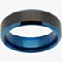 Unique Mens Black & Blue Tungsten 7mm Ring TUR-59
