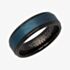 Unique Black Tungsten Carbide Blue 7mm Ring TUR-73