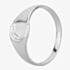 Sterling Silver Half Engraved Oval Signet Ring YSLH143 (ENG)