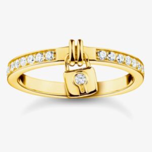 THOMAS SABO 18ct Yellow Gold Plated Cubic Zirconia Padlock Charm