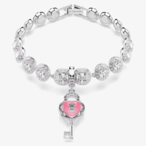 Swarovski 5742957 Idyllia Rhodium Plated Crystal Heart Key Charm