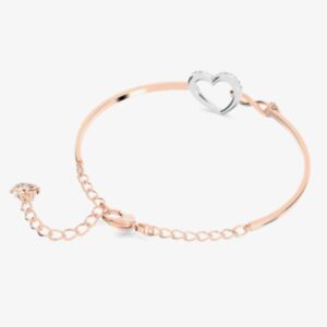 Swarovski Infinity Heart Two Colour White Crystal Bangle 5518869 M