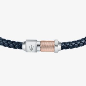 Maserati JM223AVE16 Blue Braided Leather Rope Bracelet