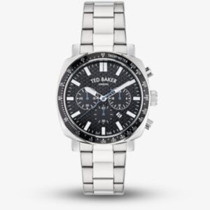 Ted Baker Chronograph Black Dial Silver Mesh Band Stainless Steel Analog Watch TED BAKER Watch with leather straps kutoka UK  main image 4