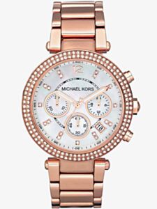 Michael Kors Mother of Pearl Stone Chronograph Dial Rose Gold