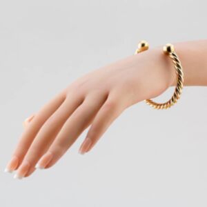 Pre-Owned 9ct Three Colour Gold Heavy Twist Standard Torque Bangle