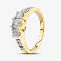 18ct Yellow Gold 1.00ct Three Stone Diamond Shoulder Ring THR4901-100 18Y