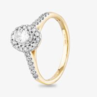 9ct Yellow Gold 0.50ct Diamond Oval Cluster Shoulder Set Ring THR29081-50