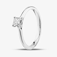 1888 Collection Platinum Certificated 0.50ct Princess Cut Diamond Solitaire Ring RI-2022(.50CT PLUS)