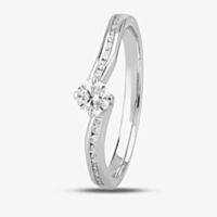 1888 Collection 18ct White Gold 0.30ct Certificated Brilliant Cut Diamond Shoulder Set Solitaire Ring RI-137B(4.0)(.20CT PLUS)