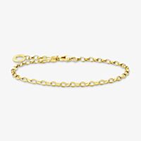 THOMAS SABO Charm Club 18ct Gold Plated Oval Link Belcher Bracelet X0163-413-39
