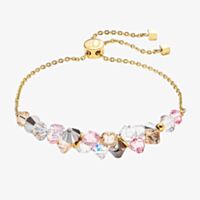 Coeur De Lion Gold Tone Light Rose Dancing Crystals Toggle Bracelet 4639/30-1920
