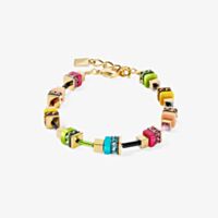 Coeur De Lion Boho Sunset Gold Tine Multi Colour Multi Stone Bracelet 4413/30-1516