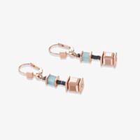 Coeur De Lion GeoCUBE Rose Gold Tone Multicolour Drop Earrings 4945/20-0626