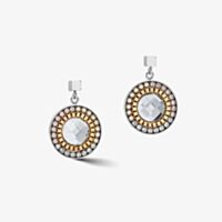 Coeur De Lion Gold Silver Stone Set Round Drop Earrings 5036/21-1617