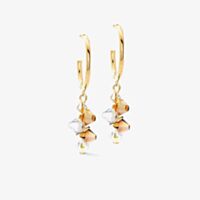 Coeur De Lion Dancing Crystals Gold Tone Clear & Gold Crystal Dropper Earrings 4639/21-1016