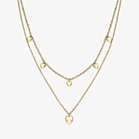 Olivia Burton Gold Plated Mini Heart Double Chain Necklace 24100457
