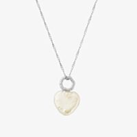 ChloBo Silver Tiny Twisted Rope Chain Lucky Pearl Necklace SNTRCHP