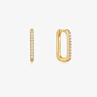 Ania Haie Glam Rock 14ct Gold Plated Sparkling Oval Hoop Earrings E037-04G