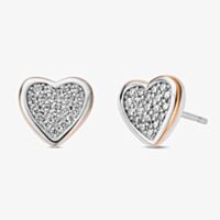 Clogau Two Colour Forever Yours Heart Stud Earrings 3SFYO995