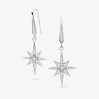 Kit Heath Silver Celeste North Star Dropper Earrings 50457CZ