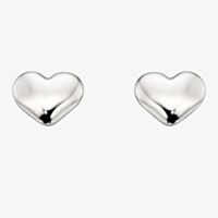 Little Star Girls Phoebe Silver Plain Heart Stud Earrings LSE0063