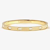 Nomination Pretty Bangles Gold Tone Cubic Zirconia Hinged Bangle 029526/020