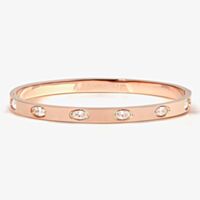 Nomination Pretty Bangles Rose Gold Tone Cubic Zirconia Hinged Bangle 029526/043