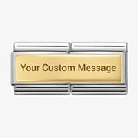 Nomination CLASSIC Gold Engravable Smooth Plate Double Charm 030710/01