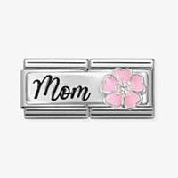 Nomination Double Link Pink Flower Mom Charm 330734/20