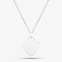 Engravables- Silver Plain Heart Pendant P-29027
