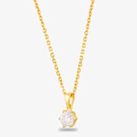 Starbright Gold 6mm Six Claw Cubic Zirconia Pendant E2177P-6M 3A GP