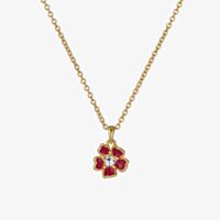 Ted Baker Petiies Gold Tone Pink Flower Pendant Necklace TBJ3645-02-457