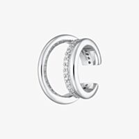 Scream Pretty Silver Rhodium Plated Cubic Zirconia Illusion Triple Band Ear Cuff Earrings SPS-168